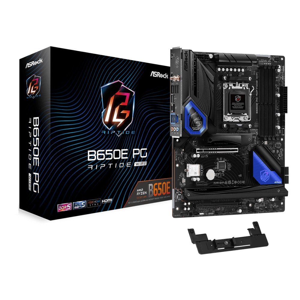 ASRock B650E PG Riptide WiFi AMD 600 Series ATX Motherboard | 90 - MXBL00 - A0UAYZ | - Vektra Computers LLC ASRock B650E PG Riptide WiFi AMD 600 Series ATX Motherboard | 90 - MXBL00 - A0UAYZ | - Vektra Computers LLC